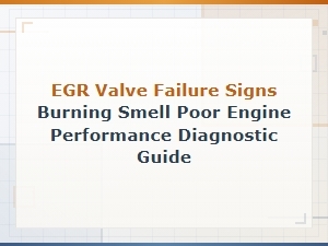 Egr Valve Failure Signs: Burning Smell and Poor Engine Performance Diagnostic Guide